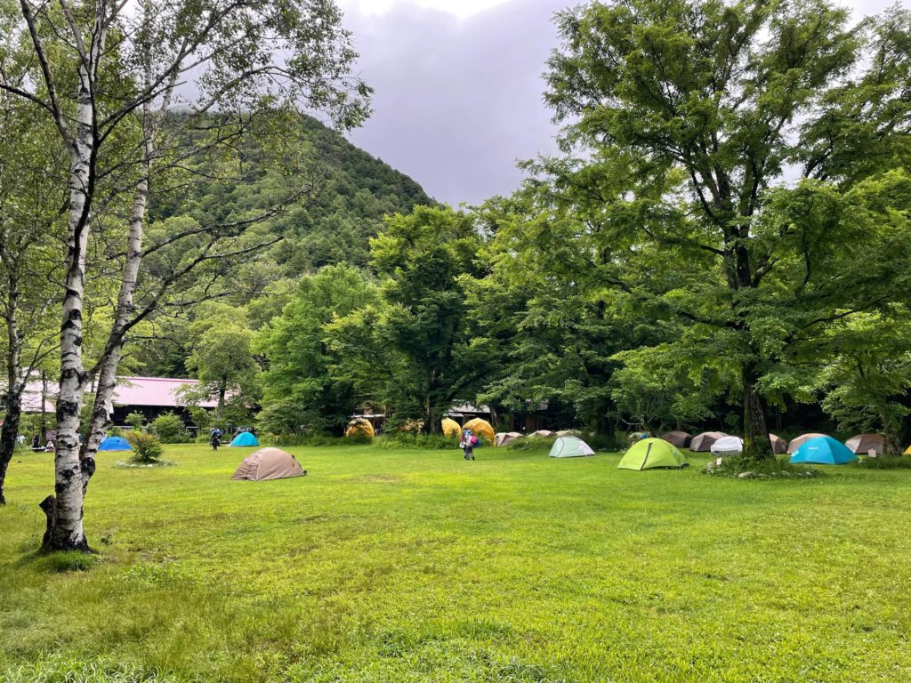 蝶ヶ岳１泊２日：徳沢キャンプ場