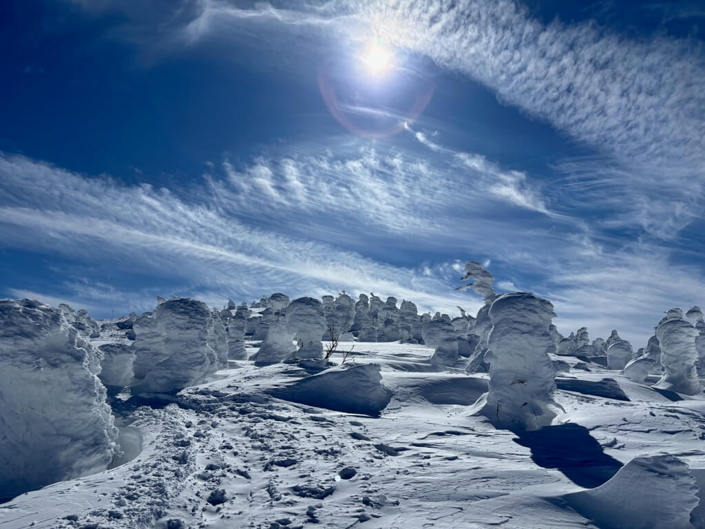 太陽の光を浴びて、雪景色がとてもキレイ!